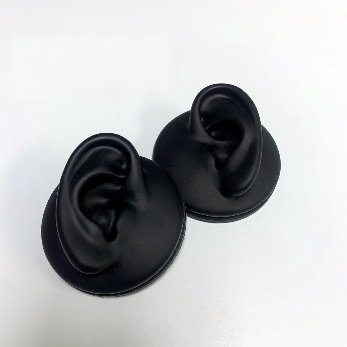 Zwart Rechts Oor Displays Model Siliconen Oor Model Siliconen Flexibele Oor Model met Display Stands Voor Onderwijs Gereedschap Sieraden Display Oorbellen Professionele Piercings