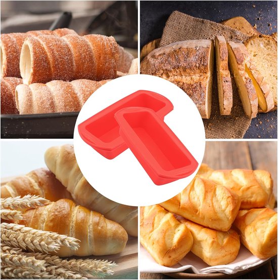 broodbakvorm siliconen bakvormen, set van 2 siliconen vormen bakken antiaanbaklaag bakvorm siliconen kastenvorm brood bakvorm kastenbakvorm voor zelfgebakken brood, cake, gehaktbrood, brownies — afbeelding 4
