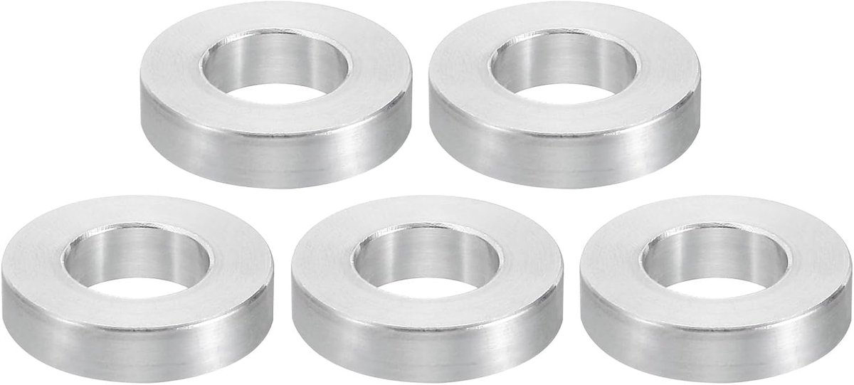 M12 Aluminium Spacers, 5 Stks Metalen Spacer Aluminium 12.5mm ID x 24mm OD x 6mm L Aluminium Spacer Schroef Standoff Ronde voor 1/2 "of M12 Schroefbouten