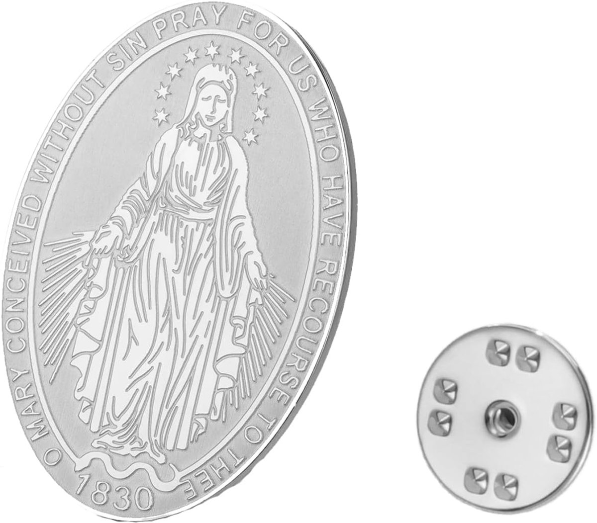 Wonderbaarlijke Maagd Maria Broche Rvs Moeder Maria Medaillon Broche Pins Religieus Geloof Talisman Sieraden