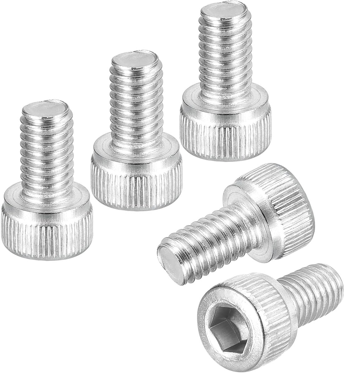 Inbusbouten M5 - 0,8 x 8 - 100 stuks - voor straatfietsen, mountainbikes, auto's, motorfietsen, metrische zeskantschroeven van roestvrij staal 304 - zilver