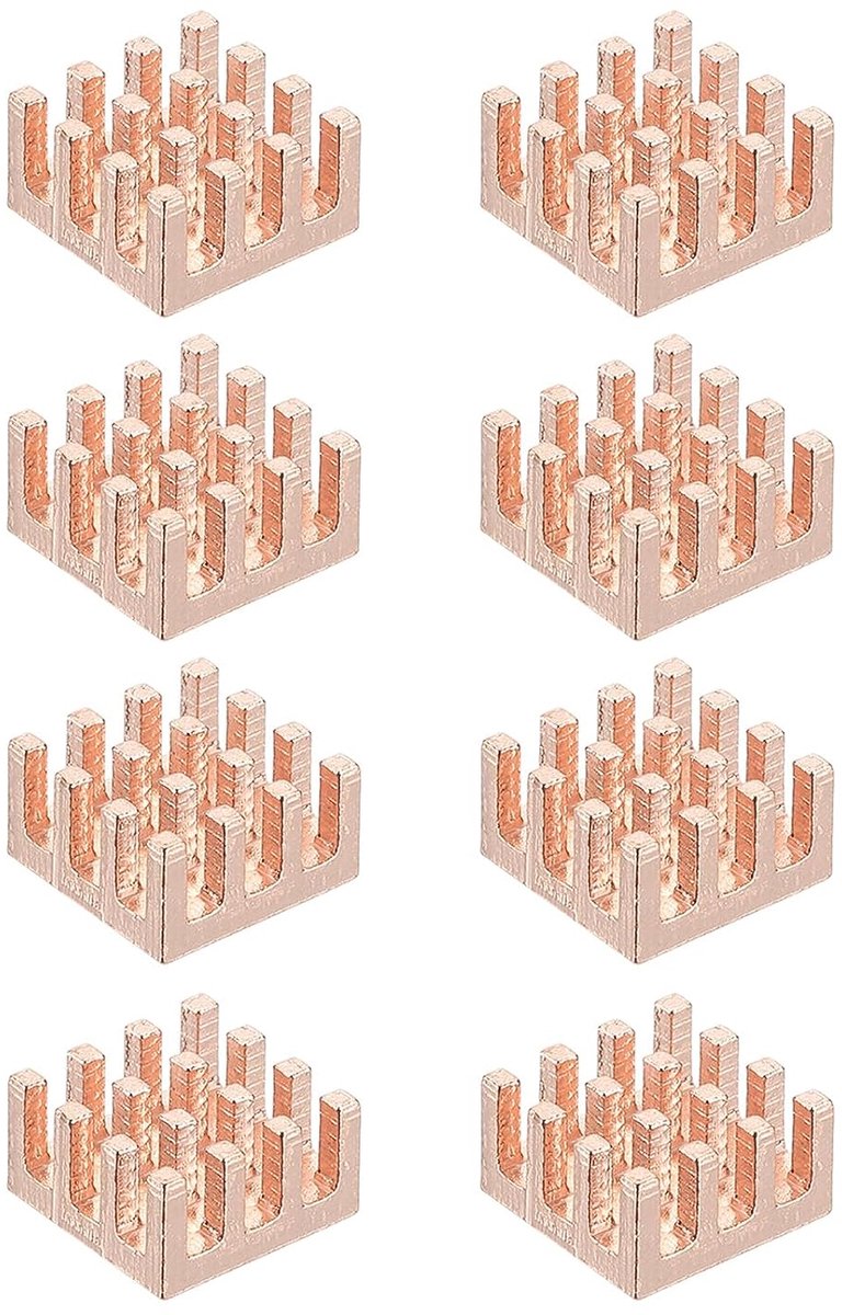 Koper koellichaam 9 x 9 x 5 mm 8 stuks koellichaam koeler radiator voor chip CPU Power Transistor FET IC Power Amplifier