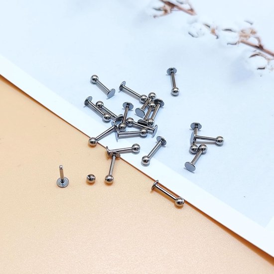 Studs 16G Platte Terug Helix Tragus Kraakbeen Oorbel Stud Rvs — afbeelding 5