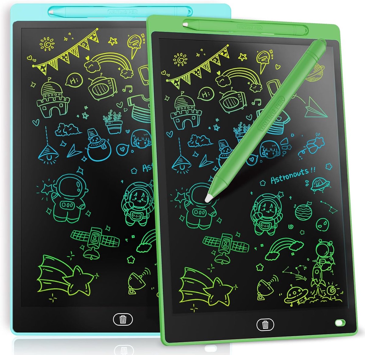 SnelShoppen - 2 x LCD Schrijfboard 30 cm, Kleurrijke LCD Teken Tablet, Elektronische Teken Tablet, Grafisch Tablet voor Kinderen 2-7 Jaar, Speelgoed e