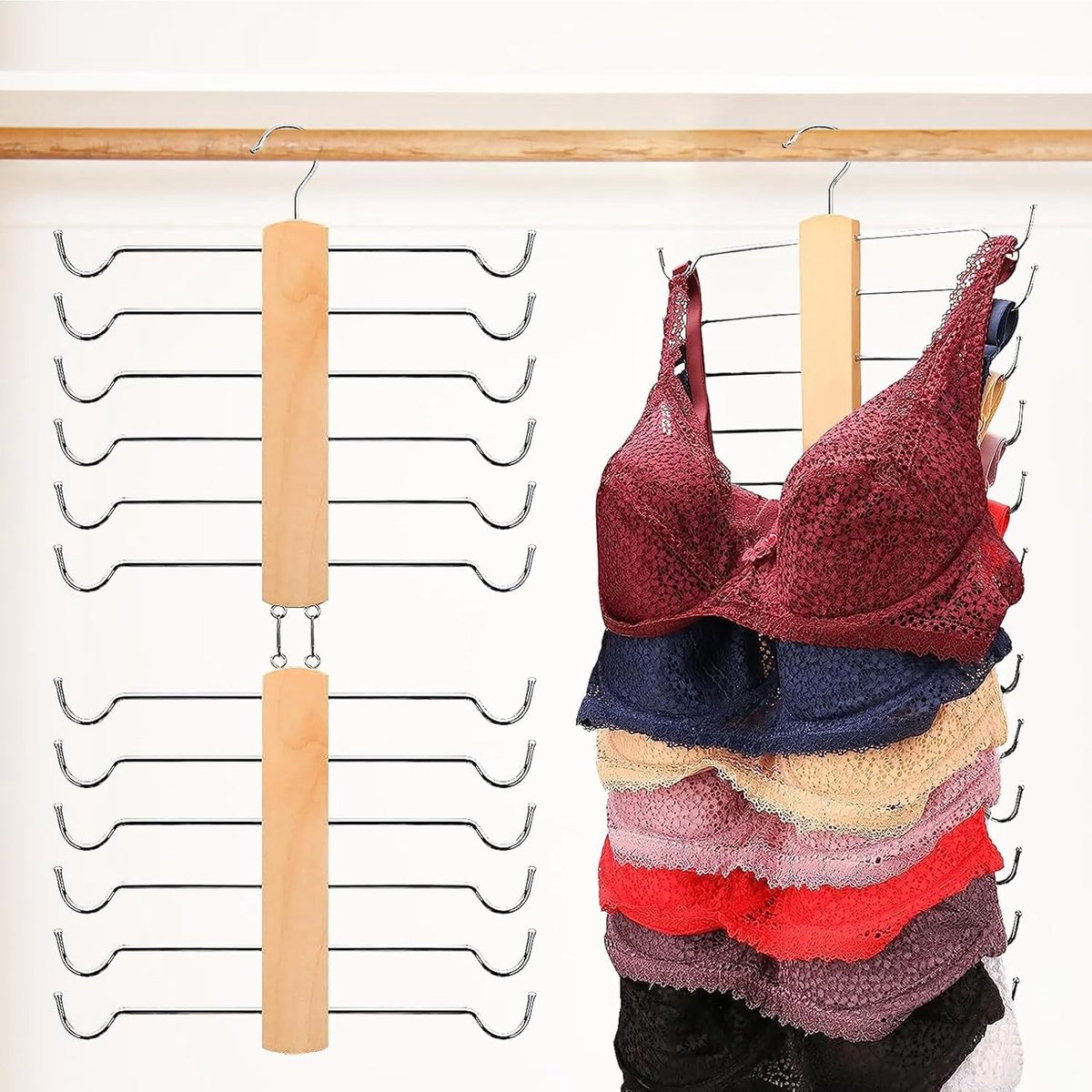 Tanktop hangers - houten bh hangers - ruimtebesparend - georganiseerd en kreukvrij - ShopVlot