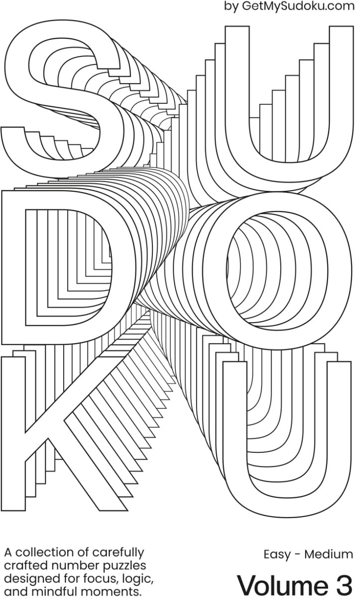 Sudoku puzzel - minimalistische stijl - eenvoudig en gemiddeld - bevorder je focus en kalmte - volume drie - ShopVlot