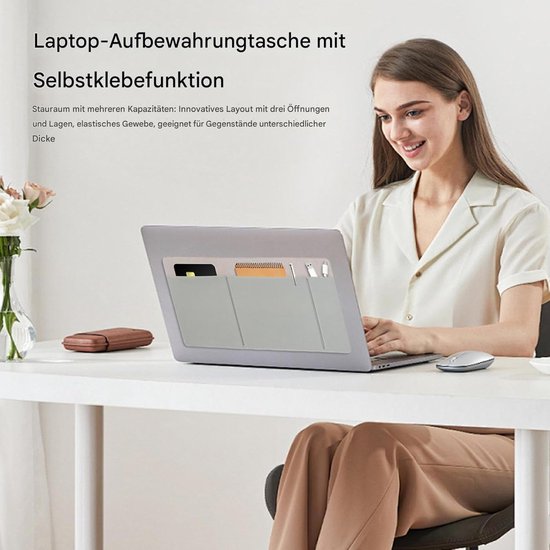 Externe harde schijf houder - Opbergtas laptop - Bureau organiseren - Zelfklevende bevestiging - 27 x 13 cm - Multicolor — afbeelding 3