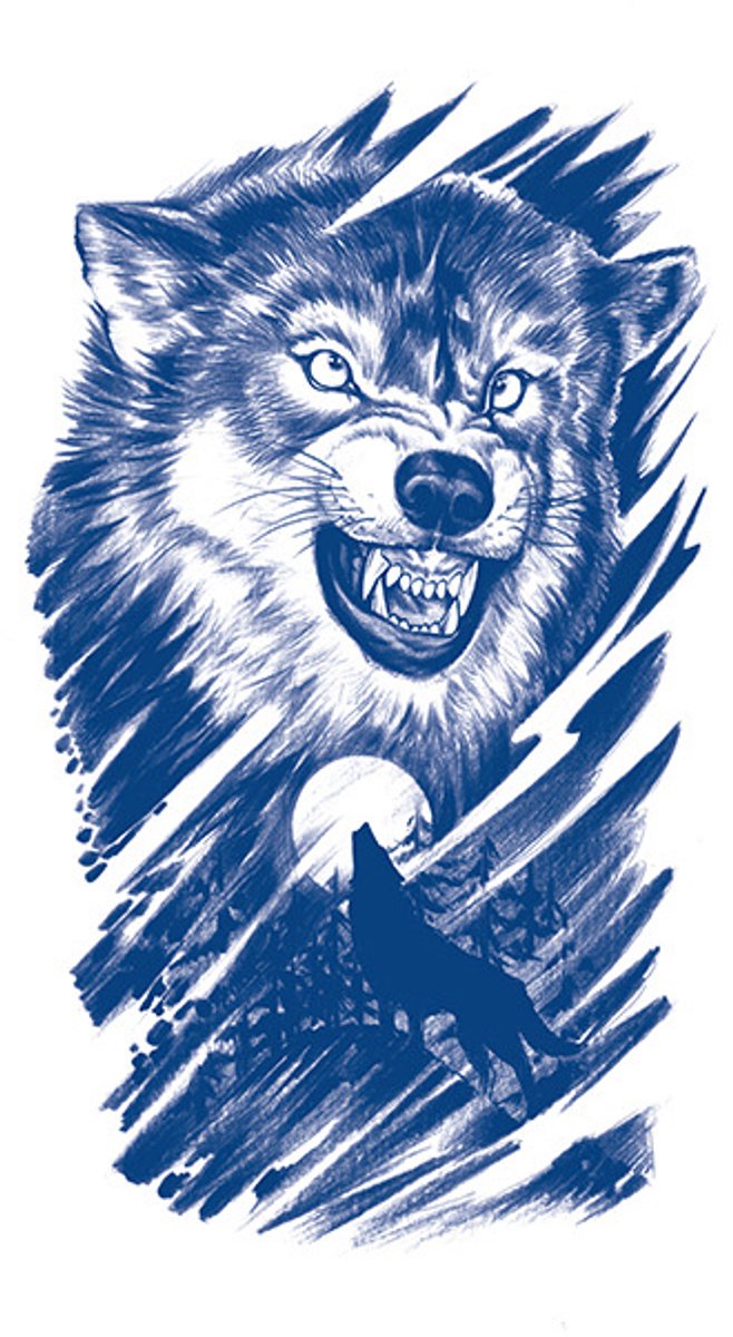 Tijdelijke tattoo Wolf 2 weken