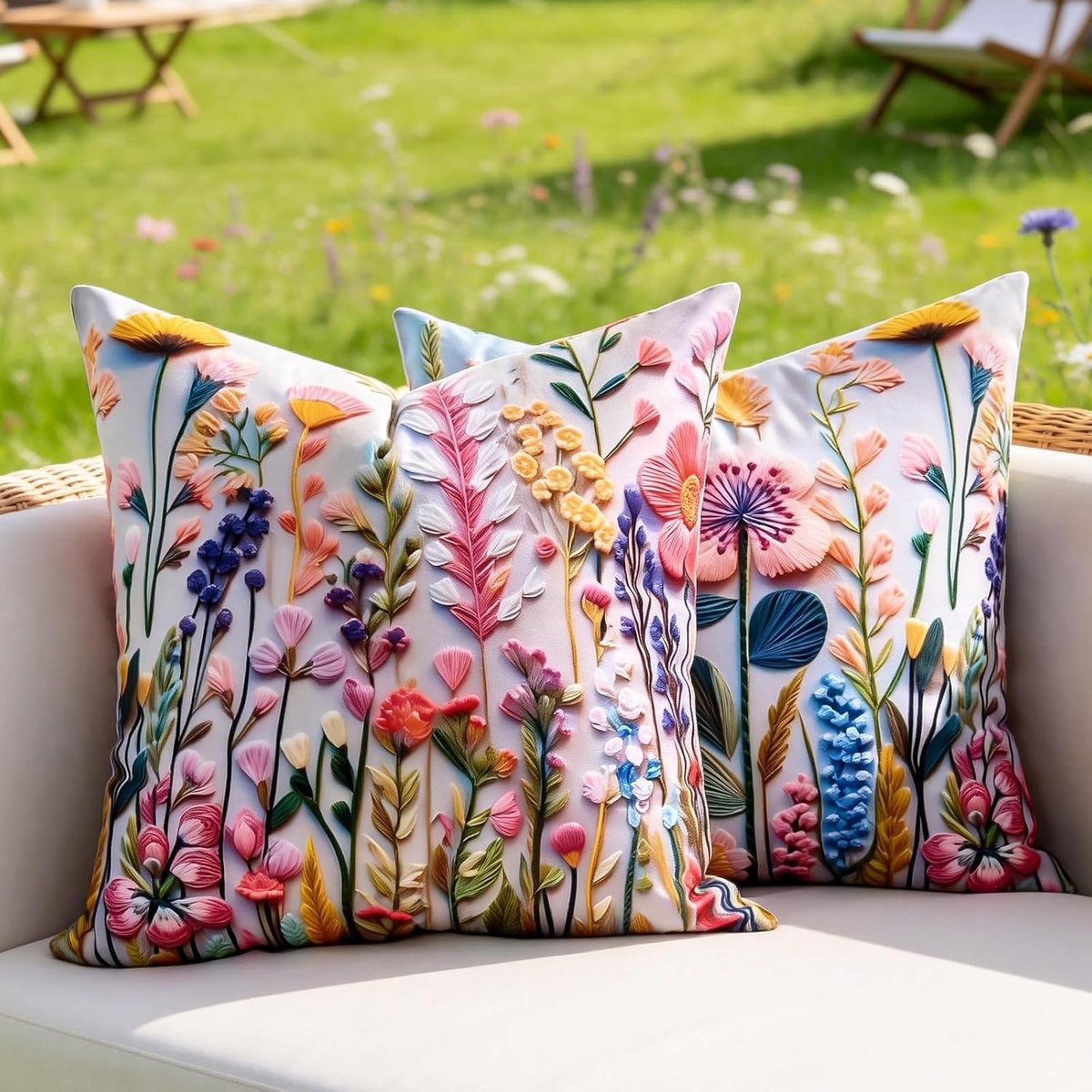 Kussenhoezen 45 x 45 cm - Kleurvolle 3D bloemen - Decoratief en comfortabel - Verlevendig uw interieur - ShopVlot
