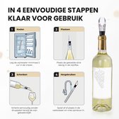 Wijnkoeler Stick - 4-in-1 Wijnkoeler Staaf - Luxe Geschenkset - RVS - Lekvrij - Inclusief Schenktuit & Stopper - Geschikt Voor Elke Wijnfles - 2 Stuks