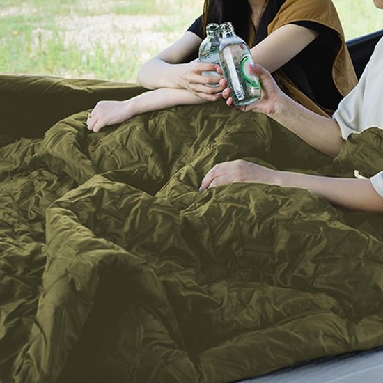 Warme Slaapzak - Camping Slaapzak Thermo - Outdoor Avontuur - Voetvrijheid Ritsontwerp - 190 x 70 cm - Zandkleur — afbeelding 3