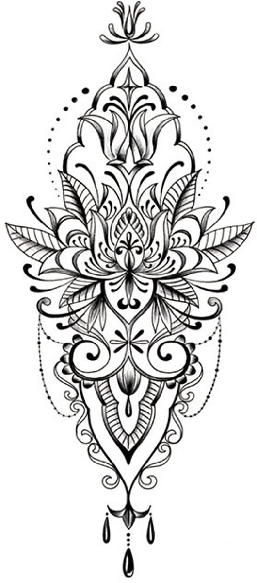 Tijdelijke tattoo lotus kuit 3 dagen