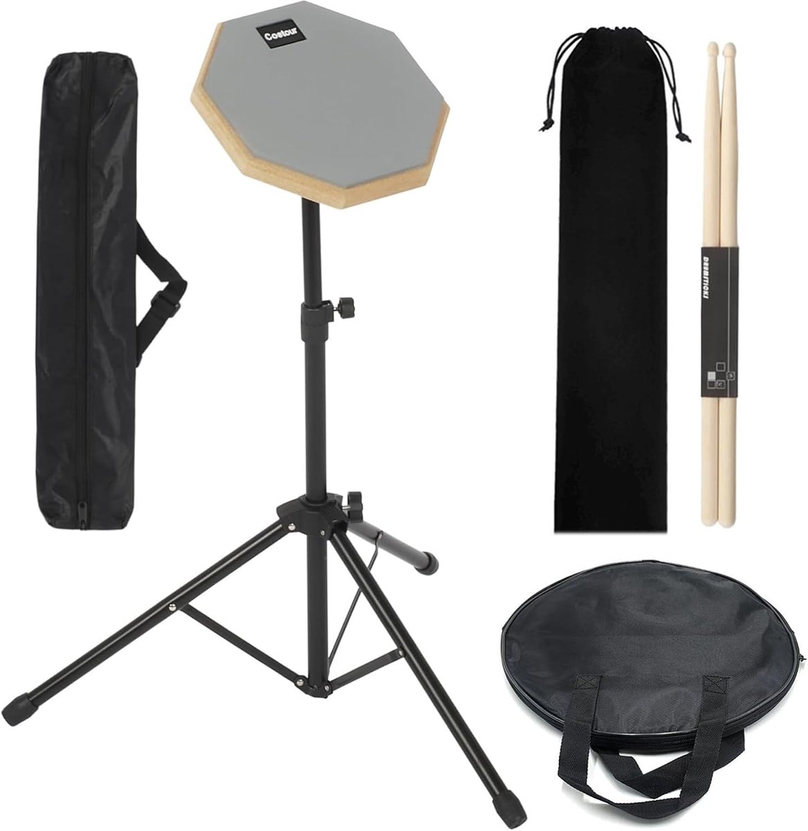 Drum oefenpad 8" - rubberen drum pad met houder - stil en draagbaar - ideaal voor beginners en kinderen - SnelShoppen