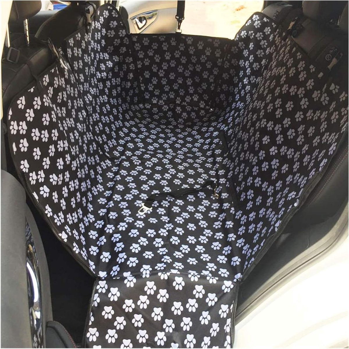 Hond Auto Stoelhoes - Reis Mat Huisdier - Veilig Reizen - Waterdicht Oxford Doek - 137x147 cm - Zwart Oranje
