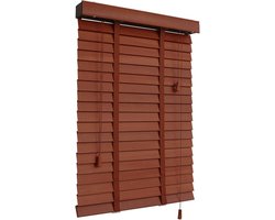 Houten Jaloezieën - Shutters Raamdecoratie - Privacy Creëren - Warmte- en Zonwering - 120x160cm - Donker Eiken