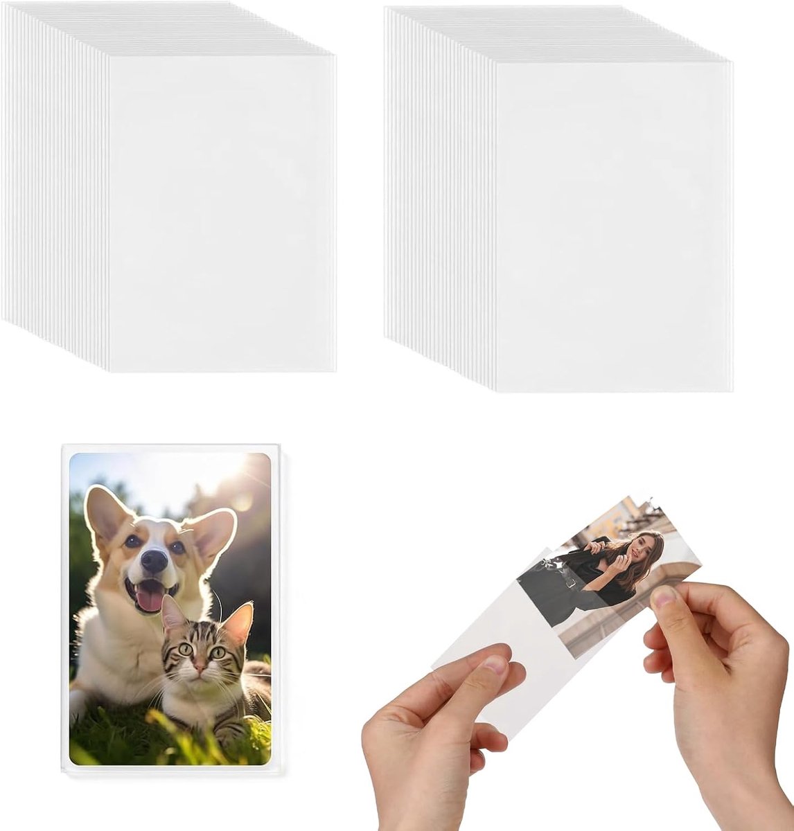 Kaarthoezen 200 Stuks 58x89mm - Transparant - Waterbestendig - Bescherming voor verzamelkaarten - SnelShoppen