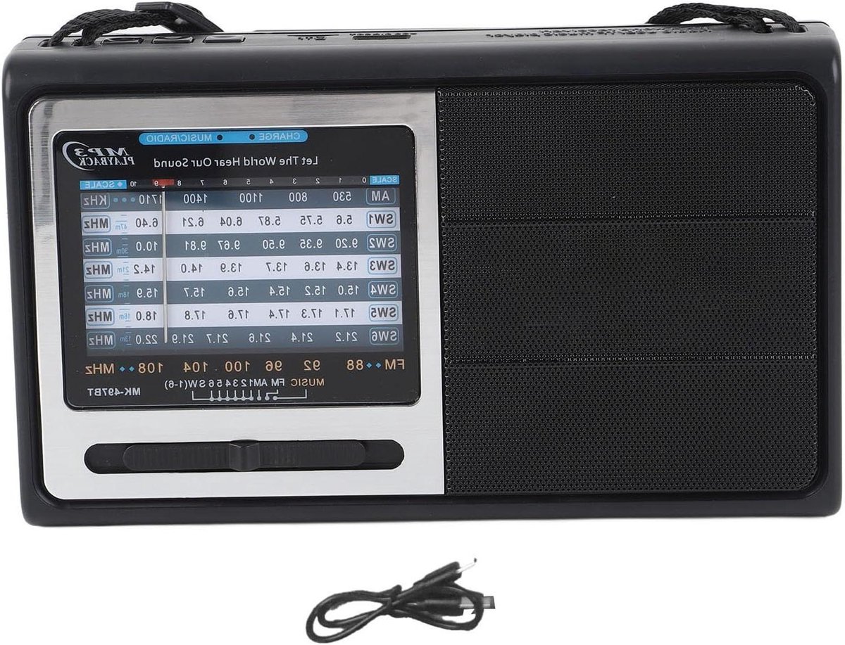 Draagbare Radio - Compacte Ontvanger - Reizen en Kamperen - Telescopische Antenne - 22 x 14 x 7 cm - Zwart