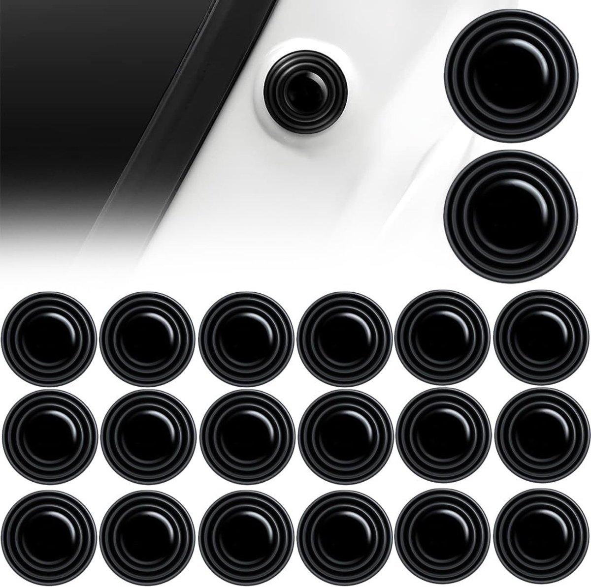 Autodeur schokdempers 20 stuks - silicone - geluiddemping - effectieve bescherming - SnelShoppen