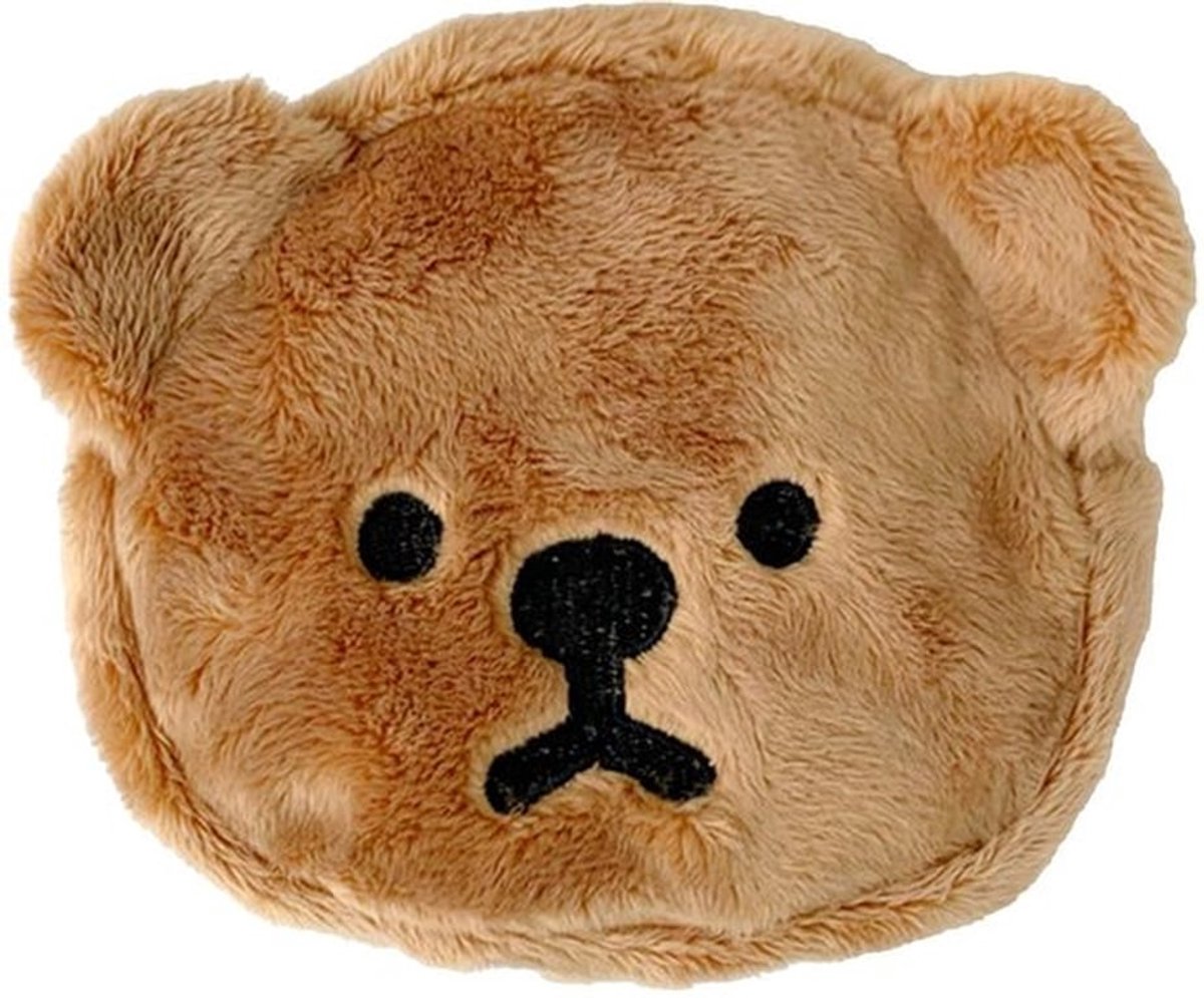 Schattige mini portemonnee met cartoon berenpluche in koffiekleur, ideaal voor vrouwen en meisjes om kleingeld veilig mee te nemen tijdens shoppen of op school
