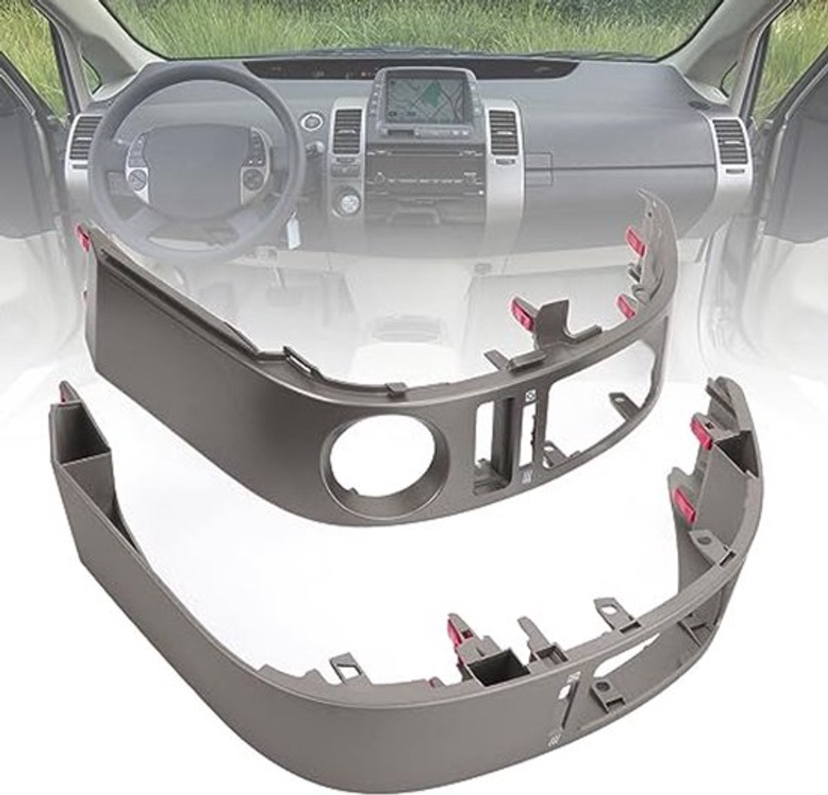 Auto-luchtuitlaatbekleding voor 2004-2009, 2 stuks, linker- en elektronische, zilver, ABS-materiaal, installatie