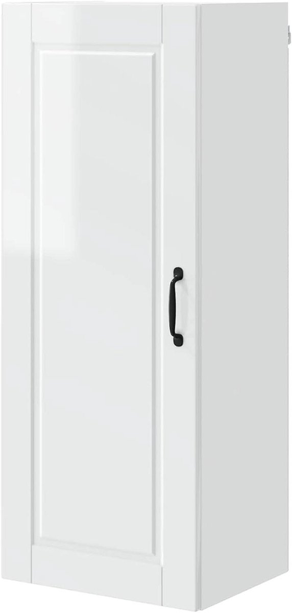 Keukenkast Wandkast - Hangende Kast Keukenmeubel - Keuken Opbergen - Hoogglans Afwerking - 40 x 31 x 100 cm - Wit