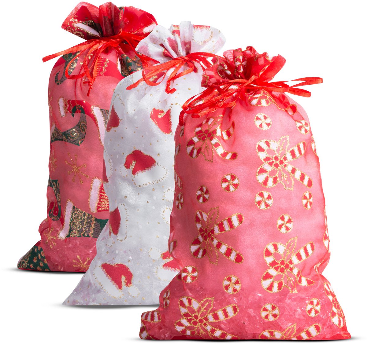 Organza cadeauzakje - 3 soorten - 20 x 30 cm 12 Stuks [58078C]