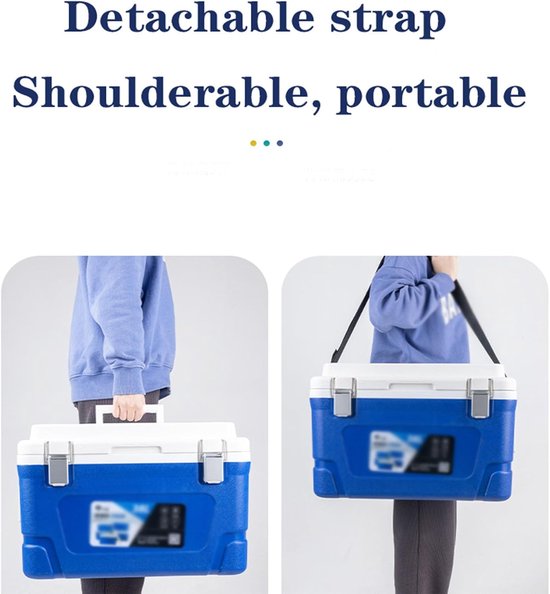 Geïsoleerde Voedseldoos - Koelbox Draagbaar - Buitenactiviteiten Opslag - Luchtgeïsoleerd Onderkant - 87 Liter - Blauw — afbeelding 4