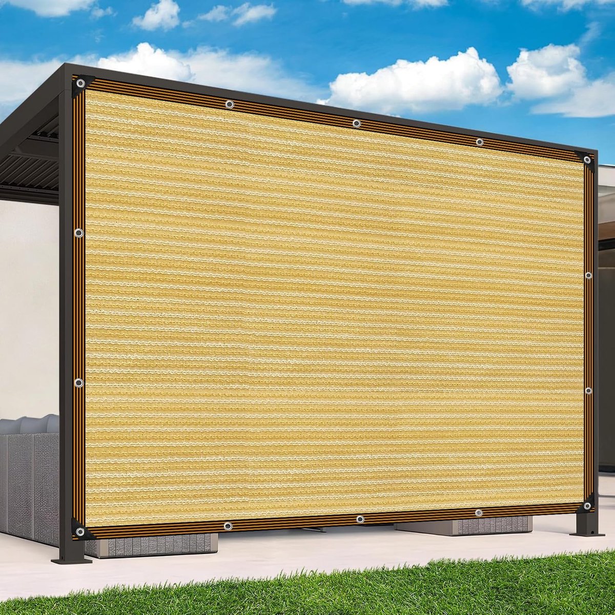Schaduwnet 90% - 1x2m beige - Met oogjes - Ideaal voor tuin en kas - SnelShoppen