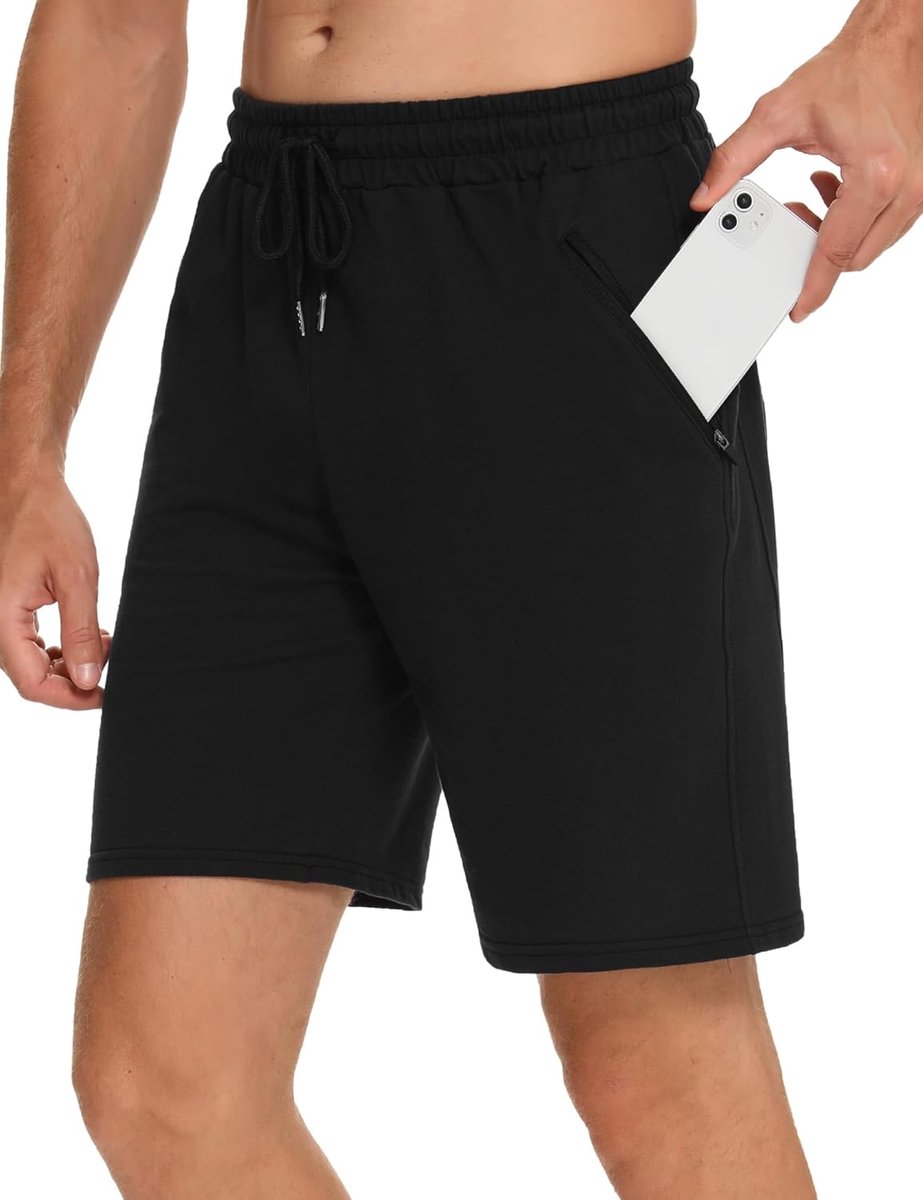 Sportshorts heren M - lichtgewicht katoen - met ritszak - ideaal voor sportactiviteiten - SnelShoppen