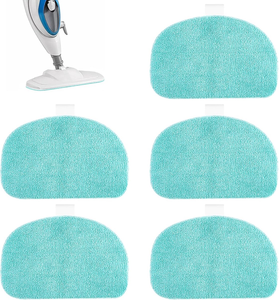 Reservepads voor stoomreiniger 32 x 19.5 cm - microvezel - wasbaar - effectief tegen ziektekiemen - ShopVlot