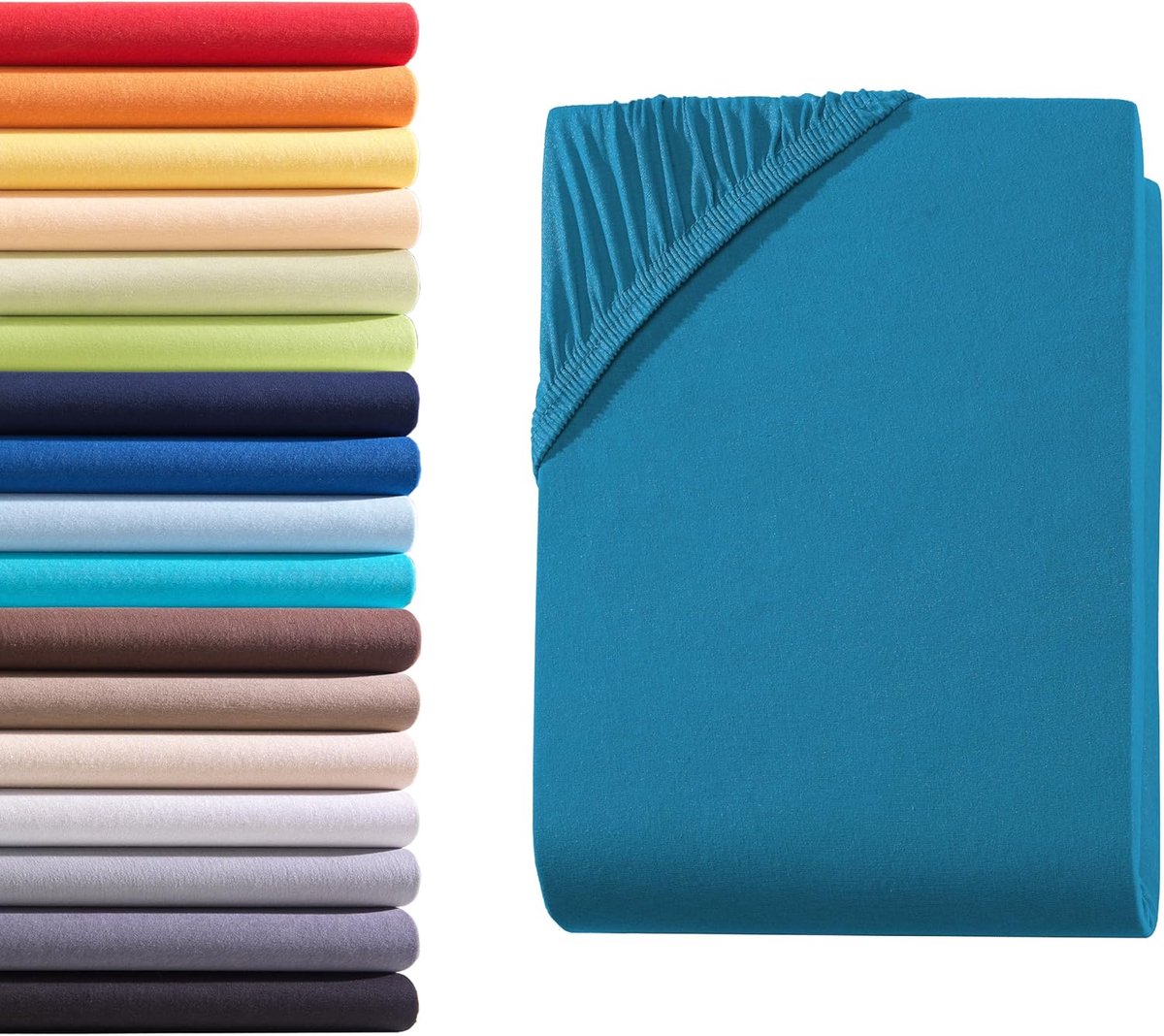 Fitted sheet tot 23 cm hoogte - Jersey hoeslaken - 100% katoen - Cuddly soft en ademend - ShopVlot