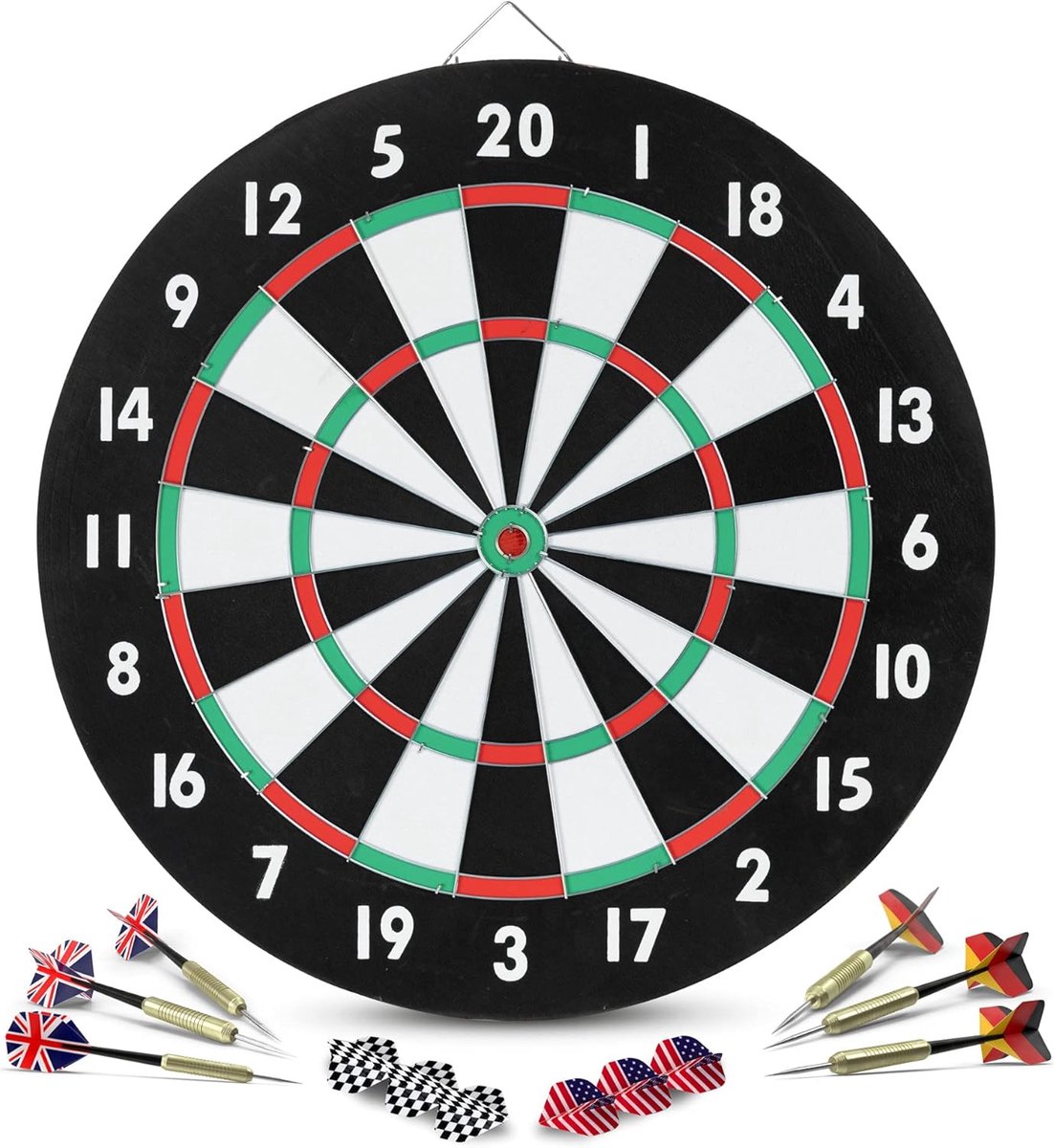 Dartbord 45 cm - Papieren dubbelzijdig - 2,5 cm dikte - Perfect voor beginners - ShopVlot