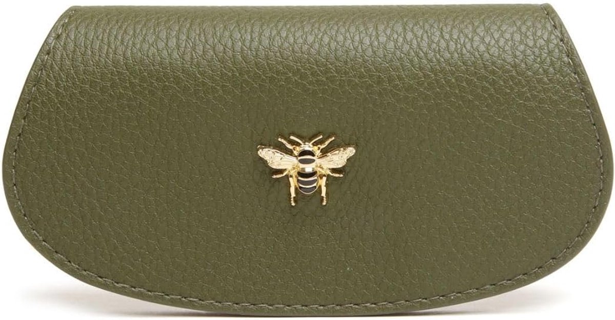 Brillenetui 13,5 x 7,5 cm - vegan leer - zachte voering - veilig met drukknop sluiting - ShopVlot