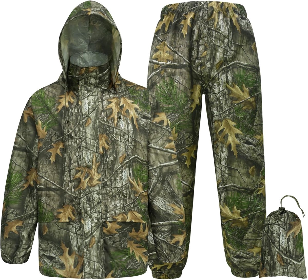 Regenjassen voor mannen - Lichtgewicht camouflage - Waterdicht met capuchon - Ideaal voor buitenactiviteiten - ShopVlot