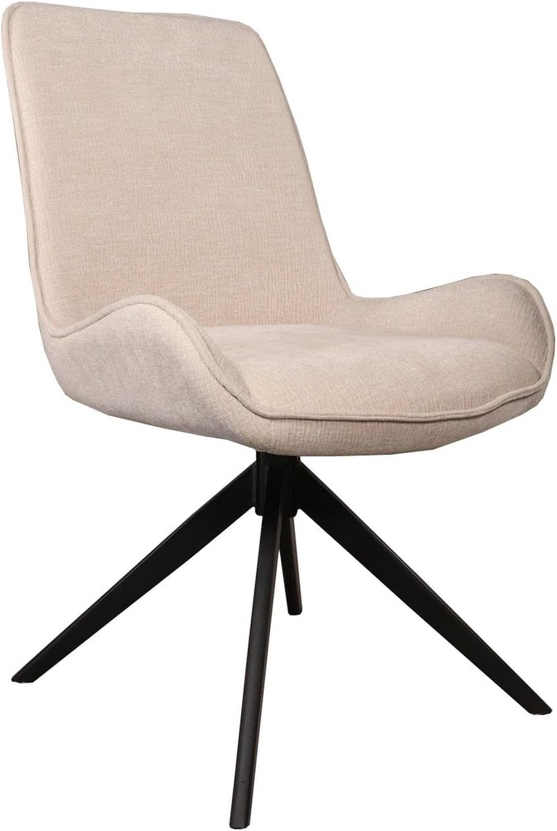 Eetkamerstoelen set van 4 - draaistoel - beige stof - eenvoudig te monteren - ShopVlot