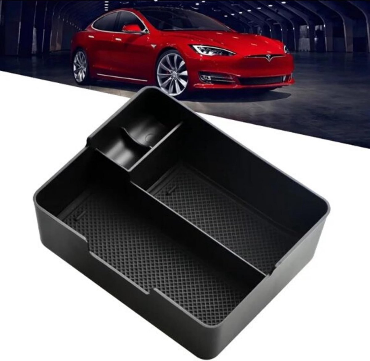Center Console Organizer Tesla Model 3 - Zwart - Voor zonnebril en munten - Perfecte pasvorm voor 2019-2021 - ShopVlot
