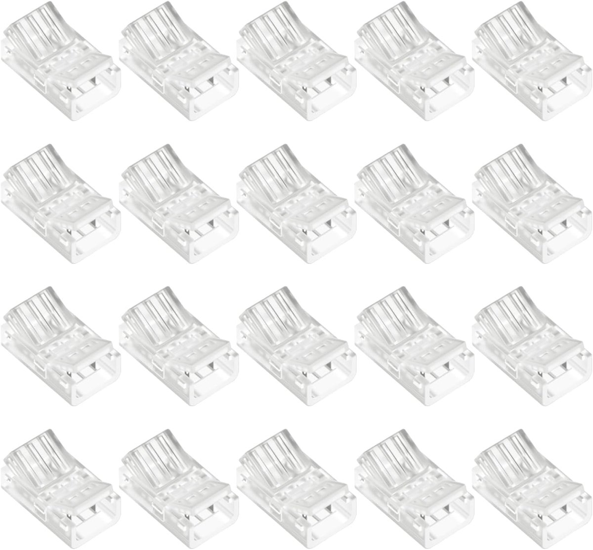 LED strips 20 stuks - 2 pin 8 mm kabelconnector - snelkoppeling - eenvoudig te gebruiken - ShopVlot