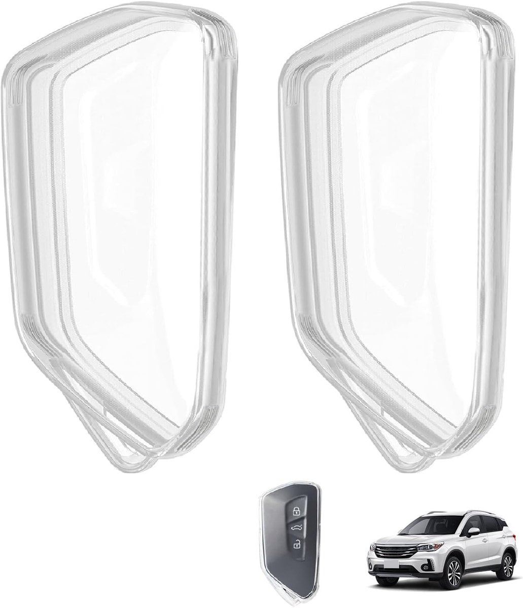 Sleutelhangercase 2-delig - TPU beschermhoes - krasbestendig - perfecte pasvorm voor Golf 8, Seat, Skoda, Cupra - ShopVlot