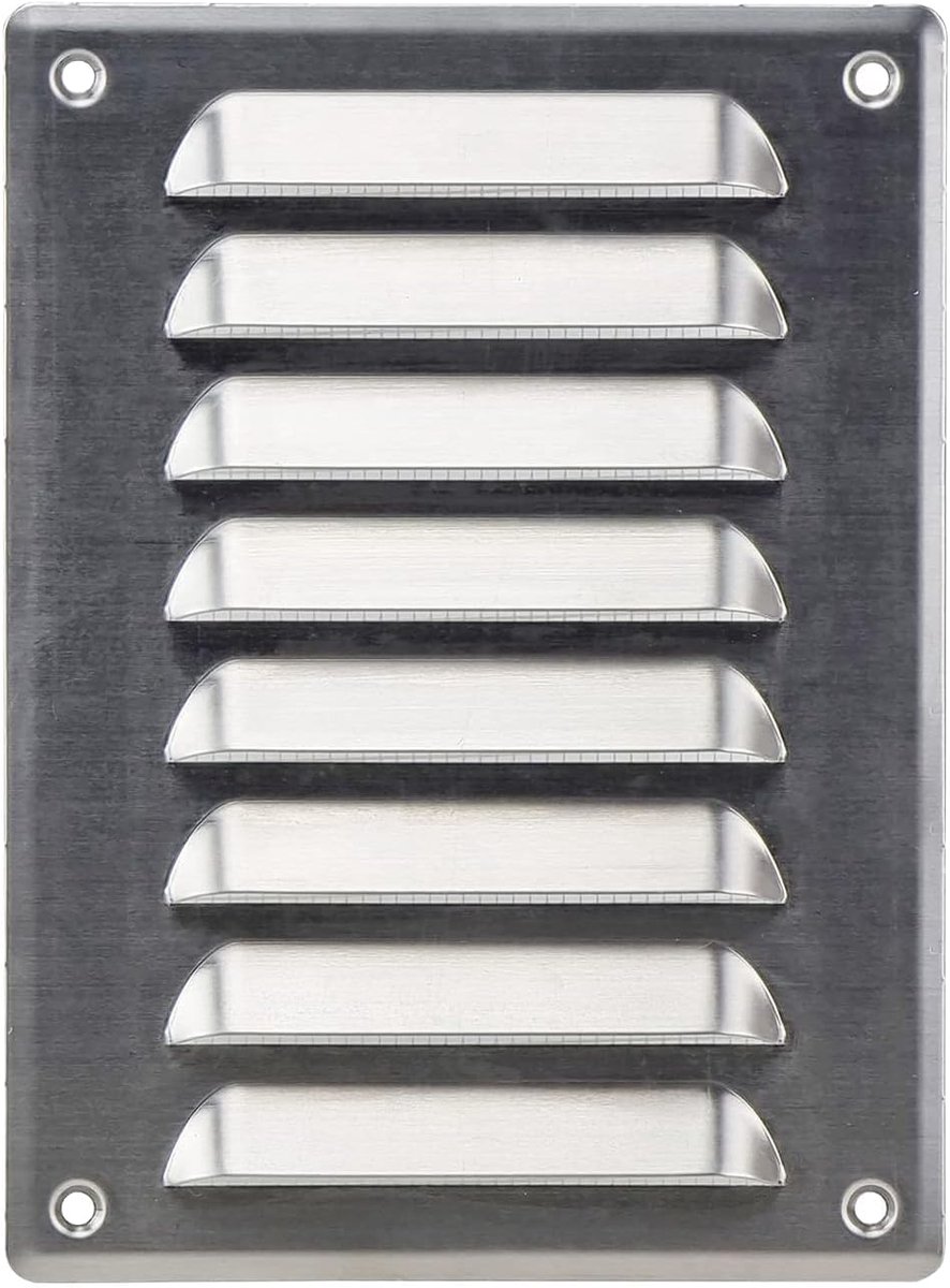 Ventilatiegrille 140 x 190 mm - Aluminium - Met knaagdierbescherming - Geschikt voor binnen en buiten - ShopVlot