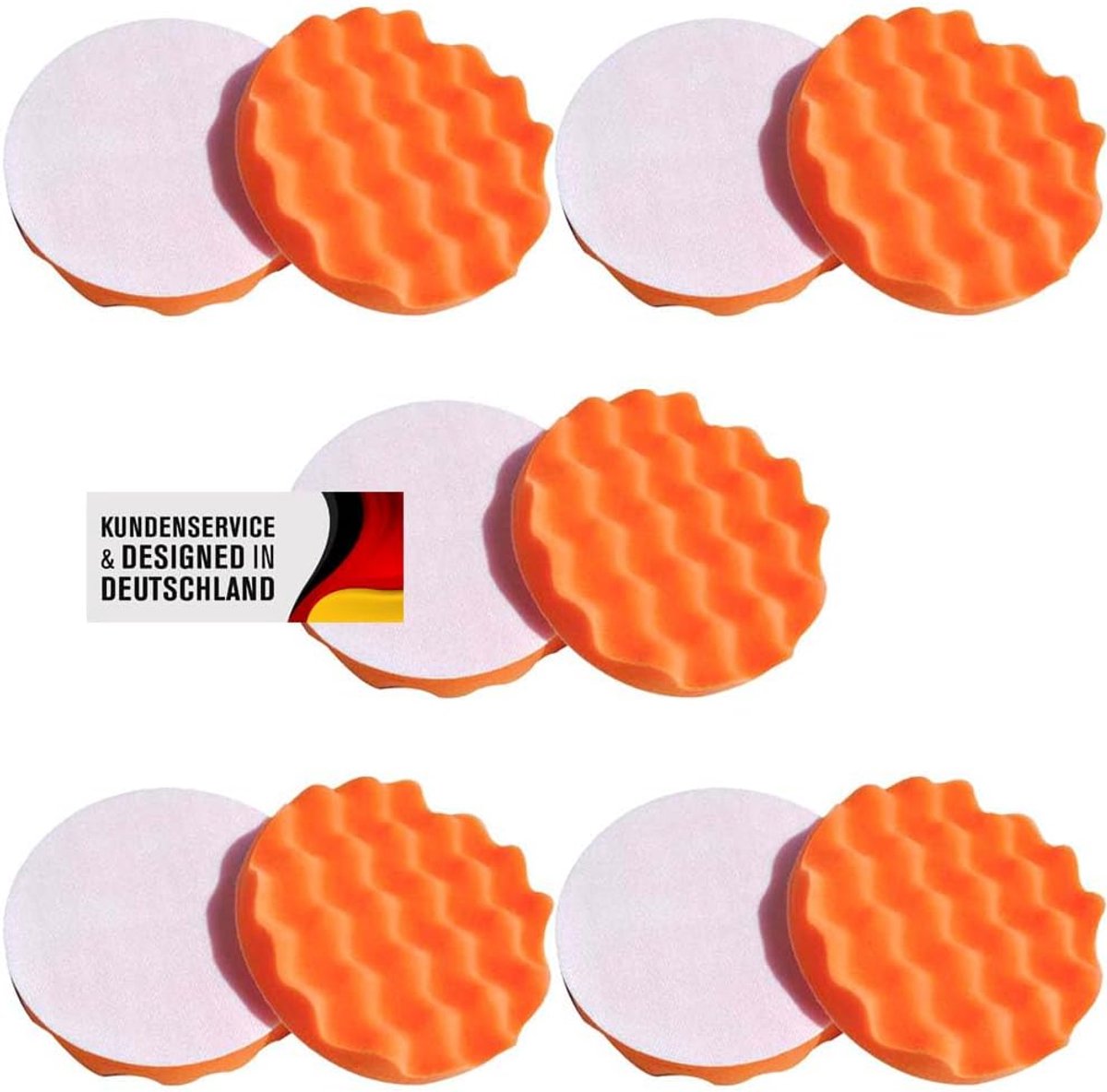 Polijstspons set 10 stuks - 150 mm - Velcro - Arched Medium voor perfecte polijstresultaten - ShopVlot
