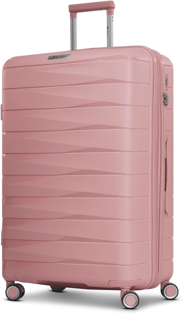 Harde koffer 49x28x74 cm - Roze - Lichtgewicht 4,5 kg - Ruimte voor 15 dagen - ShopVlot