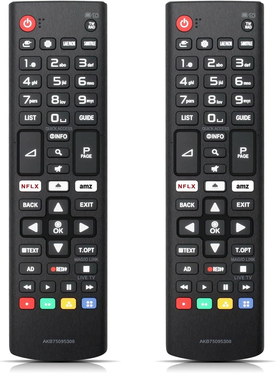 TV afstandsbediening set van 2 - vervangend voor LG - universeel compatibel - geen programmeren nodig - ShopVlot