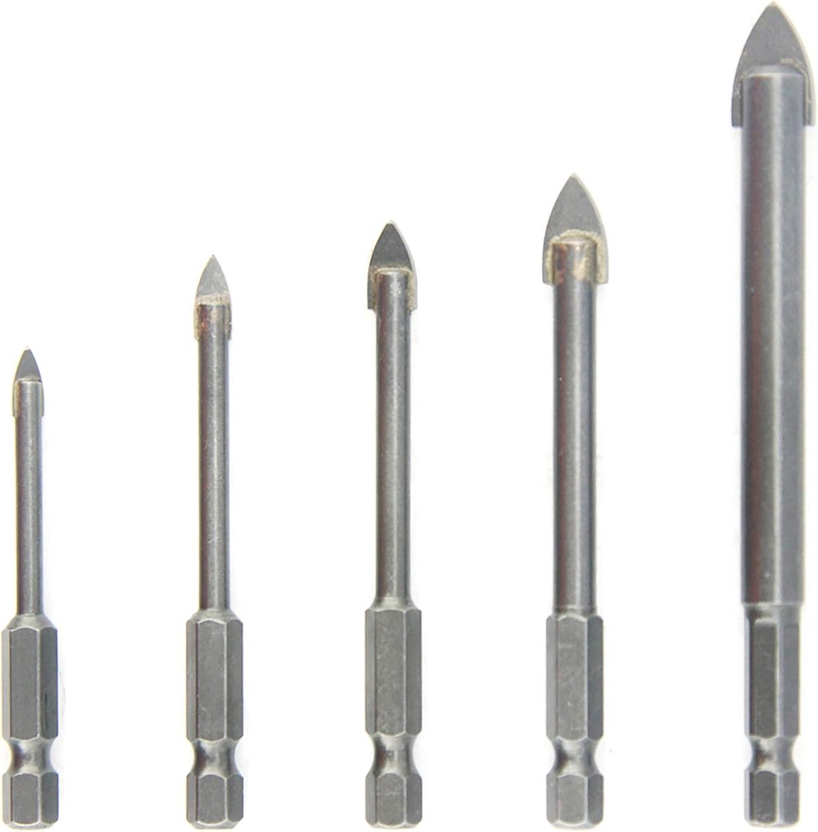Glasboor set 5-delig - carbide snijkop - nauwkeurig boren in glas en keramiek - ShopVlot