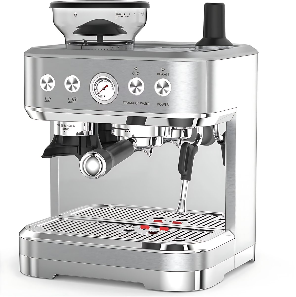 Espressomachine 15 Bar - Met Koffiemolen & Melkopschuimer - Alles-in-Één Voor Thuis & Kantoor