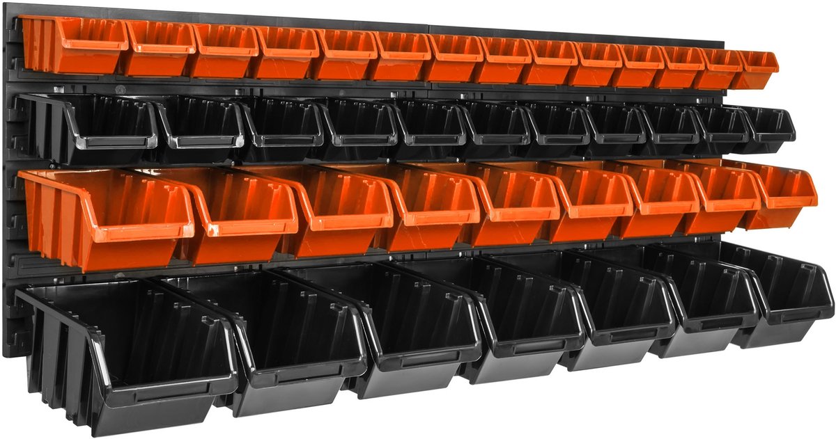 Gereedschapswand 115x39cm met 41 opbergbakjes voor garage en werkplaats