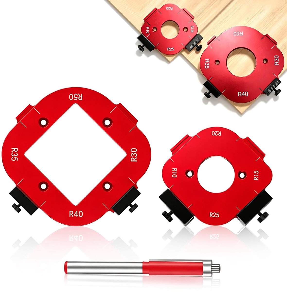 Router Jig Radius Template - R10-R50 Radius - Precisie houtbewerking - Efficiënt en glad afwerken - ShopVlot