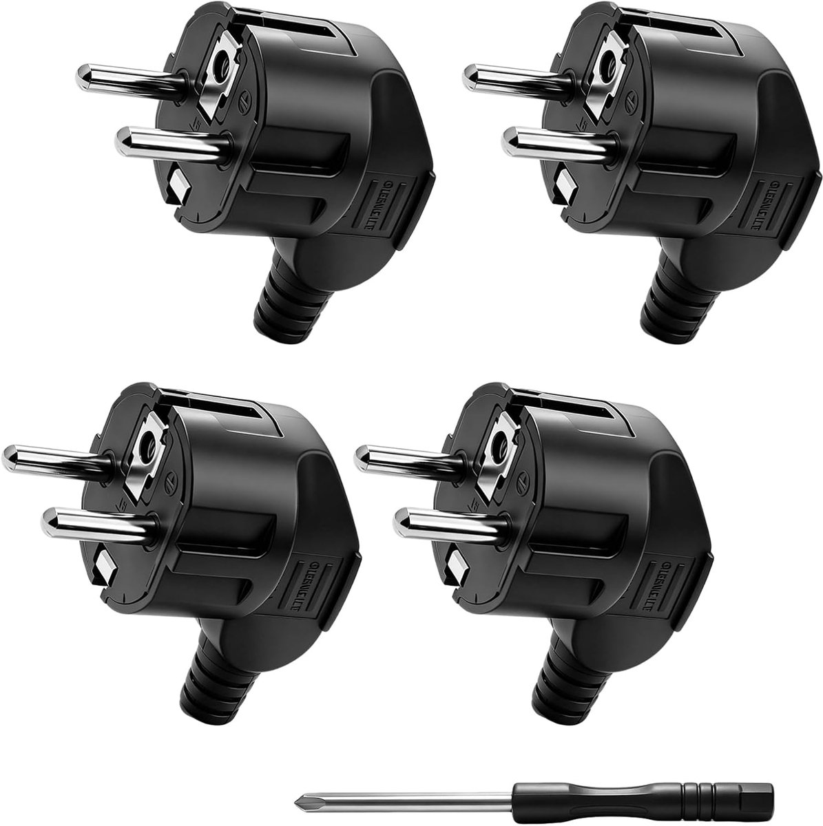Schuko-stekker 250V 16A - geaarde hoekstekker - voor 8-10 mm kabels - veilig gebruik binnenshuis - ShopVlot