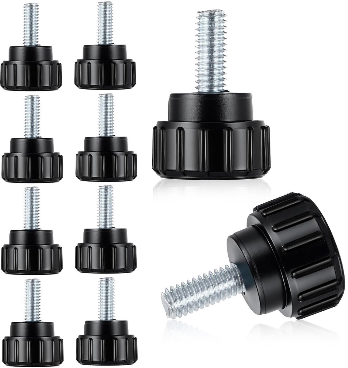 Knurled schroeven M4 x 10mm - carbon staal met vleugelmoeren - robuust en corrosiebestendig - ideaal voor machines - ShopVlot