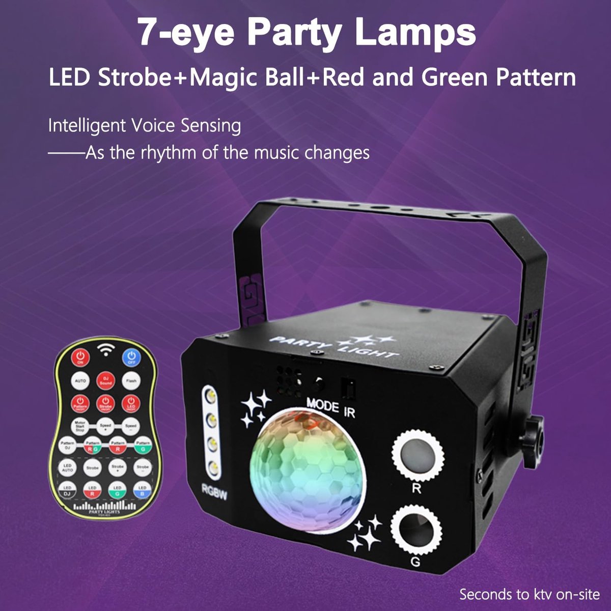 Disco lamp - 3-in-1 mini sfeerlicht - RGBW stroboscoop - perfect voor feestjes - ShopVlot