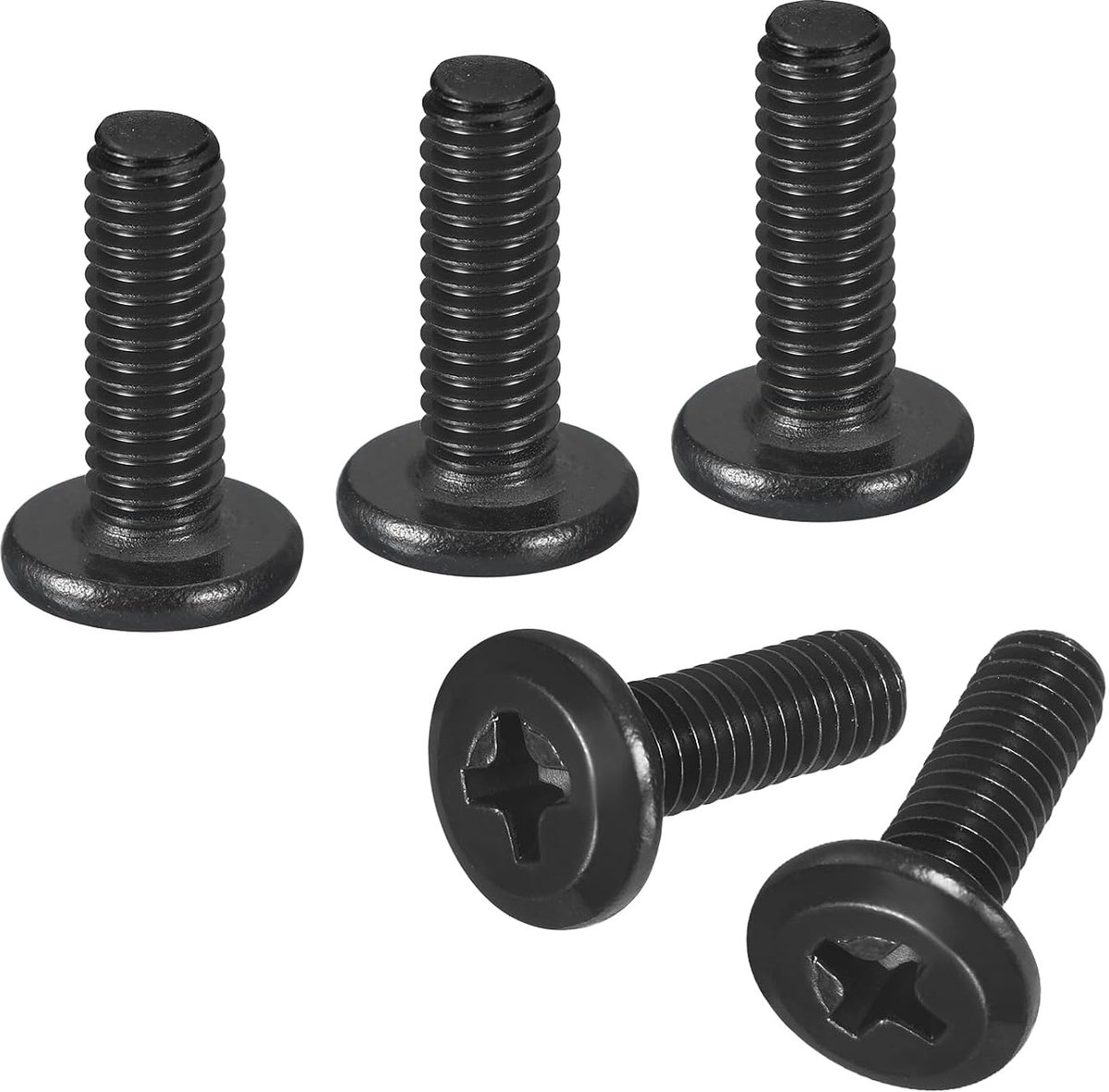 20 stuks zelftappende schroeven, M4-0,7 x 12 mm, machineschroevenset, 304 roestvrij staal, Phillips platte kopschroeven, volledige schroefdraad, plaatschroeven, zwart oxide